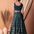 teal blue georgette embroidered lehenga choli with dupatta