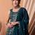 teal blue georgette embroidered lehenga choli with dupatta