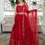 red georgette embroidered lehenga choli with dupatta