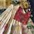 Girls cream soft tissue butterfly print lehenga choli with 3d weaving work