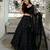 black georgette embroidered lehenga choli with dupatta