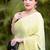 yellow ombre chinnon saree with unstitched blouse