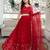 red georgette embroidered lehenga choli with dupatta