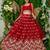 red georgette embroidered lehenga choli with dupatta