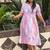 pink rayon printed dress
