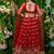 red georgette embroidered lehenga choli with dupatta