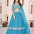 sky blue georgette embroidered lehenga choli with dupatta