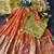 Girls orange soft tissue butterfly print lehenga choli with 3d weaving work
