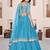 sky blue georgette embroidered lehenga choli with dupatta