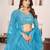 sky blue georgette embroidered lehenga choli with dupatta