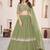 olive georgette embroidered lehenga choli with dupatta