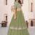 olive georgette embroidered lehenga choli with dupatta