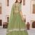 olive georgette embroidered lehenga choli with dupatta