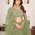 olive georgette embroidered lehenga choli with dupatta
