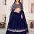 blue georgette embroidered lehenga choli with dupatta