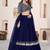 blue georgette embroidered lehenga choli with dupatta