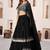black georgette embroidered lehenga choli with dupatta