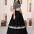 black georgette embroidered lehenga choli with dupatta