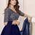 blue georgette embroidered lehenga choli with dupatta