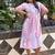 pink rayon printed dress