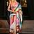 pink digital print satin saree with unstitched blouse