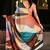pink digital print satin saree with unstitched blouse