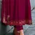 Floral embroidered silk v neck kurta trouser & dupatta set