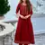 Floral embroidered silk v neck kurta trouser & dupatta set