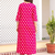 pink rayon printed kurta sets
