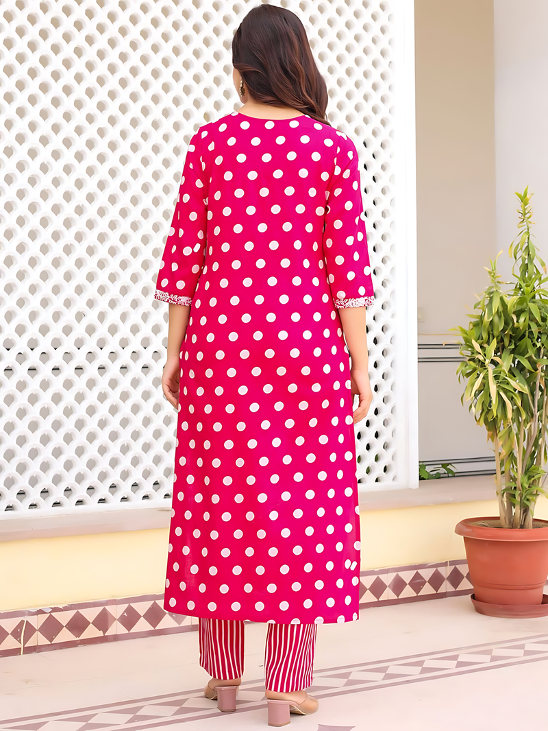 pink rayon printed kurta sets