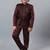 Boys maroon satin indo western sherwani & trouser set with sequined waistcoat