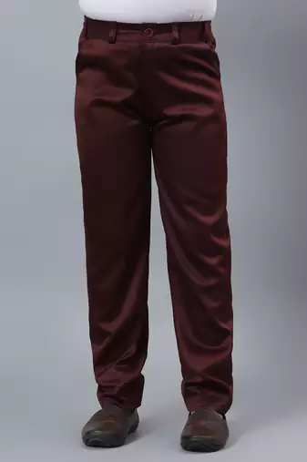 Boys maroon satin indo western sherwani & trouser set with sequined waistcoat