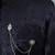 Boys navy blue satin indo western sherwani & trouser set with sequined waistcoat
