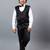 Boys black satin floral beads & sequins embellished 3 piece party suit set with bowtie