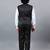 Boys black satin floral beads & sequins embellished 3 piece party suit set with bowtie