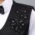Boys black satin floral beads & sequins embellished 3 piece party suit set with bowtie