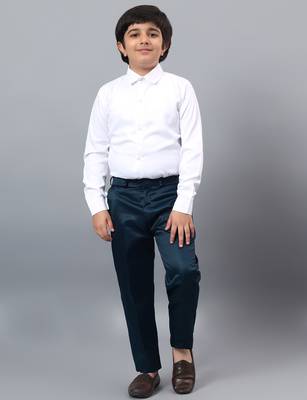 Boys dark blue satin floral beads & sequins embellished 3 piece party suit set with bowtie 5