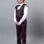 Boys wine satin floral beads & sequins embellished 3 piece party suit set with bowtie