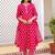 pink rayon printed kurta sets