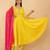 dark-yellow cotton printed kurta sets