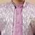 Boys lilac cotton silk kurta pyjama set with geometric jacquard jacket