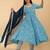 blue cotton printed kurta sets