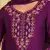 Floral embroidered silk round neck kurta trouser & dupatta set