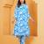 Women's rayon floral printed designer afghani pattern ethnic kurti with pant set 