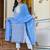 blue rayon printed kurta sets