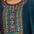 Floral embroidered silk round neck kurta trouser & dupatta set