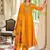 Floral embroidered silk round neck kurta trouser & dupatta set