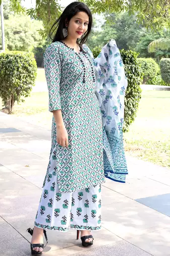Women's rayon floral printed kurti suit set