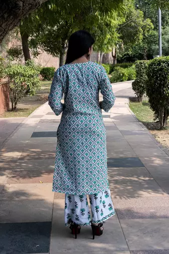 Women's rayon floral printed kurti suit set