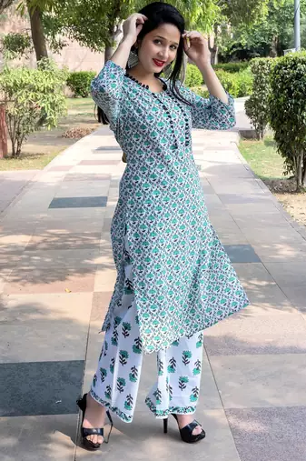 Women's rayon floral printed kurti suit set